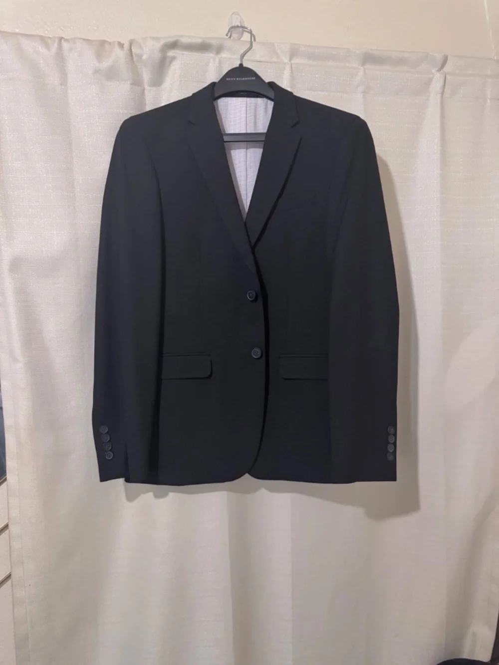 Egara Men’s Black Skinny Fit Stretch Blazer Sport Coat Size 38 Short
